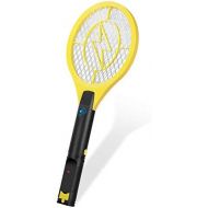 Flexzion Electric Zapper Racket 17 Electric Rechargeable Swatter USB Charging, for Bedroom Patio Yard Boat Camping Car Decks Indoor Outdoor - Yellow