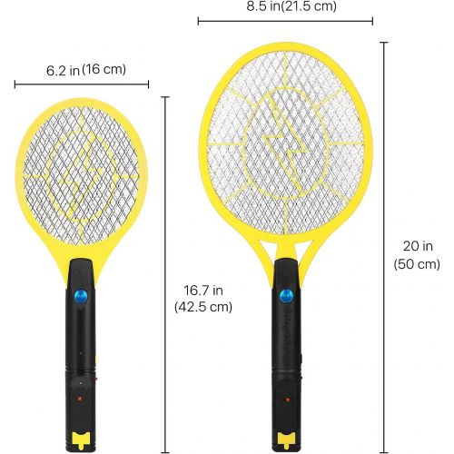  Flexzion Electric Zapper Racket 17 (2 Pack) Electric Rechargeable Swatter USB Charging for Bedroom Patio Yard Boat Camping Car Decks Indoor Outdoor