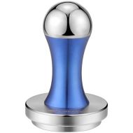 Flexzion Coffee Tamper Machine 58mm Diameter Stainless Steel Flat Base Grip Handle Barista Espresso Bean Press Tool in Blue Kitchen Accessories