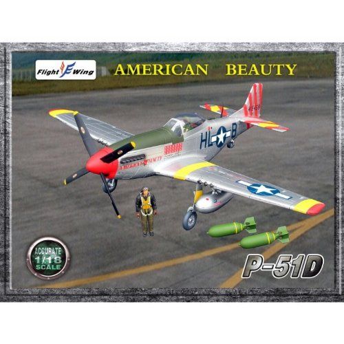  FLTFW001A 1:18 Flight Wing P-51D Mustang American Beauty (pre-painted) MODEL KIT