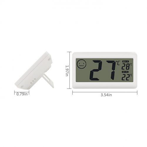  Fliiners Mini Digital Thermometer Hygrometer Temperature Humidity Meter Display with LCD Monitor Indoor Household Office Gym Kitchen etc White (2 Pack)