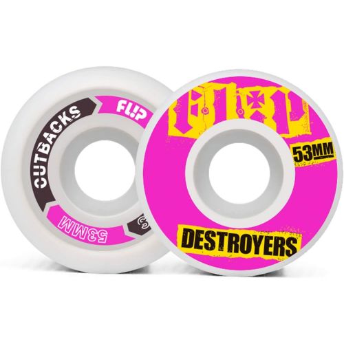  Flip Cutback 53mm 99a Pink Wheels Pack Skateboard Wheels, Adults Unisex, Multicolor (Multicolor)