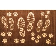 Floortex Doortex, Wash Room Mat, Boot Print/Paw Print Design, 24 x 39 (FR4WR2439BBR)