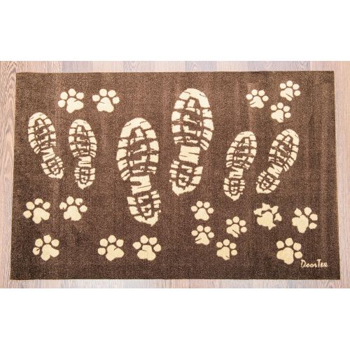  Floortex Doortex, Wash Room Mat, Boot Print/Paw Print Design, 24 x 39 (FR4WR2439BBR)