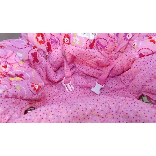  Floppy Seat Shopping Cart and High Chair Cover, EZ Carry Bag Style -Pink Floral