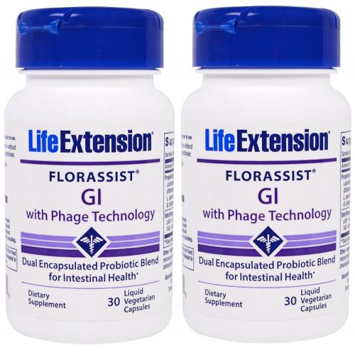  Life Extension FLORASSIST GI with Phage Technology 30 capsules 2 Bottles