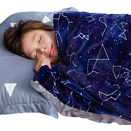  [아마존베스트]Florensi Weighted Blanket for Kids with Removable Bamboo Duvet Cover (5 Lbs & 36 x 48), 5 Pounds Weighted Comforter, Twin Size, Cooling Blanket for Kid Baby Toddler Teenager, Machi