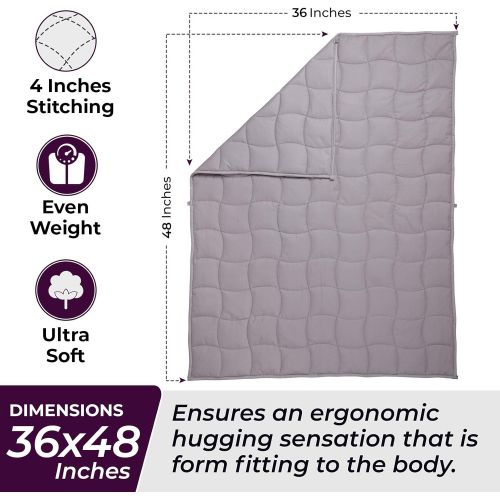  [아마존베스트]Florensi Weighted Blanket for Kids with Removable Bamboo Duvet Cover (5 Lbs & 36 x 48), 5 Pounds Weighted Comforter, Twin Size, Cooling Blanket for Kid Baby Toddler Teenager, Machi