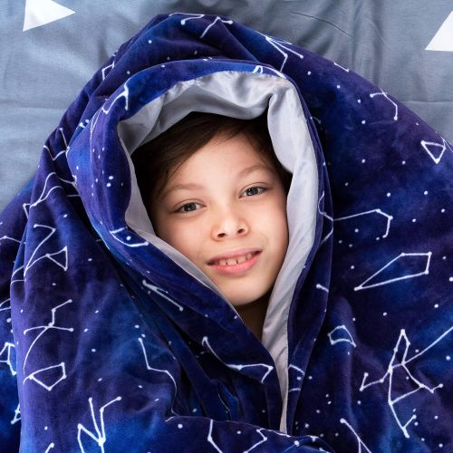  [아마존베스트]Florensi Weighted Blanket for Kids with Removable Bamboo Duvet Cover (5 Lbs & 36 x 48), 5 Pounds Weighted Comforter, Twin Size, Cooling Blanket for Kid Baby Toddler Teenager, Machi