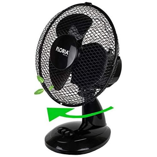  [아마존베스트]Floria Table Fan, Diameter 23 cm, 25 Watt, Fan, Rotation Possible, Oscillating, Quiet Operation, Air Cooler, Wind Machine, Suitable for the Office, Bedroom, Living Room, 23 cm