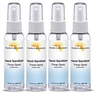 Florida Laboratories Hand Sanitizer Spray Liquid (non-gel) 2.3 Fl Oz (Pack of 4) Travel size Sterilizer - 72% Alcohol