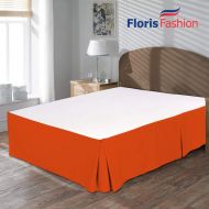 Floris Fashion Queen Premium Egyptian Cotton Orange Solid Box Pleated Styling Classic Tailored Bedskirt Solid with Split Corners 15 Drop Wrinkle & Fade Resistant Free Grocery Bag/O