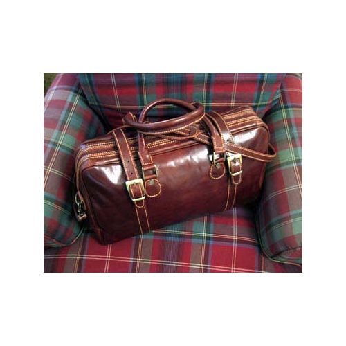  Floto Luggage Trastevere Duffle Travel Bag, Vecchio Brown, Medium