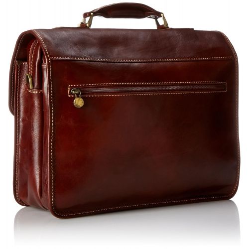  Floto Luggage Cortona Laptop Brief, Vecchio Brown, Medium