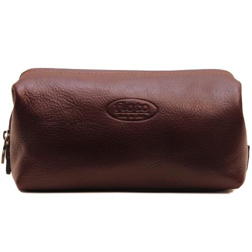  Floto Collection Dopp Kit in Brown Italian Calfskin Leather
