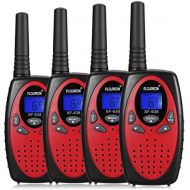 [아마존 핫딜] [아마존핫딜]Floureon FLOUREON 4 Packs Walkie Talkies Two Way Radios 22 Channel 3000M (MAX 5000M Open Field) UHF Long Range Handheld Talkies Talky (Red)