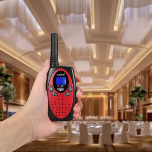  [아마존 핫딜] [아마존핫딜]Floureon FLOUREON 4 Packs Walkie Talkies Two Way Radios 22 Channel 3000M (MAX 5000M Open Field) UHF Long Range Handheld Talkies Talky (Red)