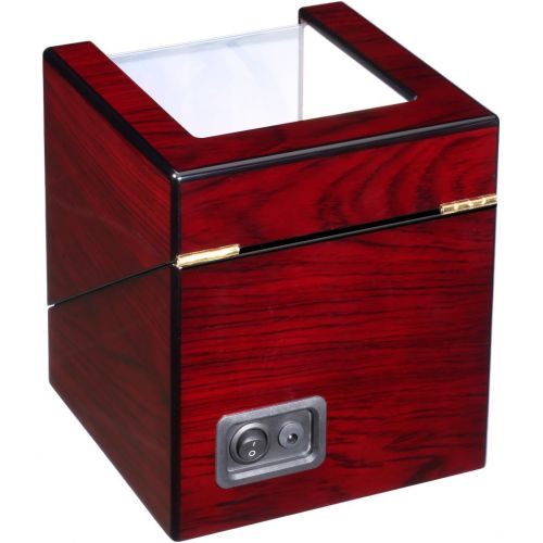  [아마존 핫딜] Floureon Automatic Watch Winder for Two Watches Dual Watch Winder, Wooden Winder Box Display Double with Two Cushion Holders for Automatic Watches Compact Design Noise-Isolating (R