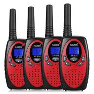 [아마존베스트]Floureon FLOUREON 4 Packs Walkie Talkies Two Way Radios 22 Channel 3000M (MAX 5000M Open Field) UHF Long Range Handheld Talkies Talky (Red)