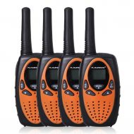 Floureon 22 Channel FRSGMRS 2 Way Radio Up to 3000M1.9MI Range (MAX 5000M3.1MI) UHF Handheld Walkie Talkie (Pack of 4, Black Orange)