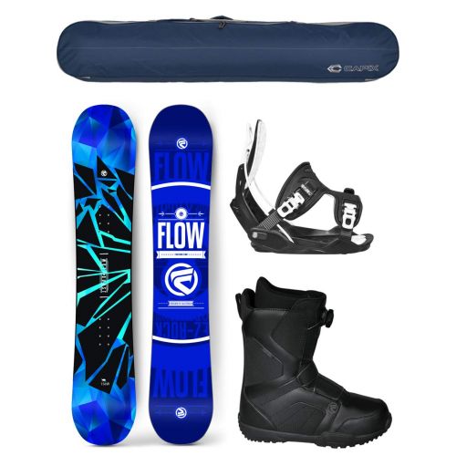  Flow 2019 Burst Mens Complete Snowboard Package Bindings+BOA Boots+Bag - 4 YR Warranty -148cm