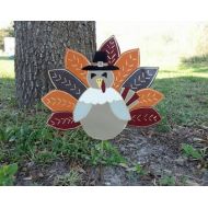 FlowerPowerShowers Thanksgiving Turkey, Pilgrim, Thanksgiving Decoration, Pilgrim Yard Stake, Decorative Thanksgiving planter stake, Turkey yard stake, Pilgrim