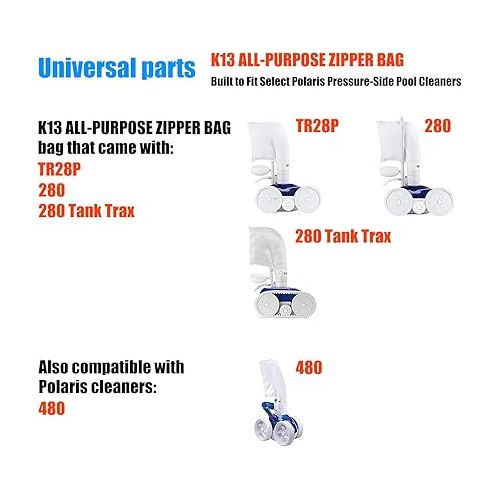  Flowerbeauty PoolSupplyTown Pool Cleaner All Purpose Bag Fits 280, 480 Pool Cleaner Zippered All Purpose K13 (1 Pack)