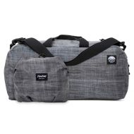 Flowfold 24L Packable Duffle Bag - Ultra Lightweight & Water Resistant - Weekend Overnight Bag - TSA Compliant Carry-On - Vegan - Made in USA - Heather Grey