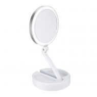 Floxite 10X/1X Lighted Magnification Mirror w/Built in Storage White