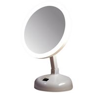 Floxite Fl-10jh 10x Incandescent Circle Light Vanity Mirror, Pearl