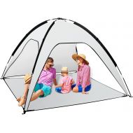 Fltom Beach Tent, Portable Beach Sun Shelter for UPF 50+ UV Protection, Easy Set Up 3-4 Person Beach Tent Shade with Carry Bag, Anti UV Beach Canopy Tent for Fishing Hiking Camping