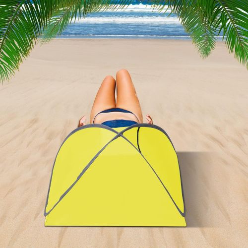  Fltom Pop Up Beach Tent, Mini Size Beach Shelter Tent for UPF 50 UV Protection, Instant Portable Beach Sun Shade Tent with Carry Bag