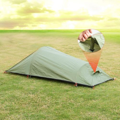  Fltom Single Person Camping Tent, One Person Lightweight Bivy Tent with Net Mesh for Hiking Mountaineering Backpacking Travel