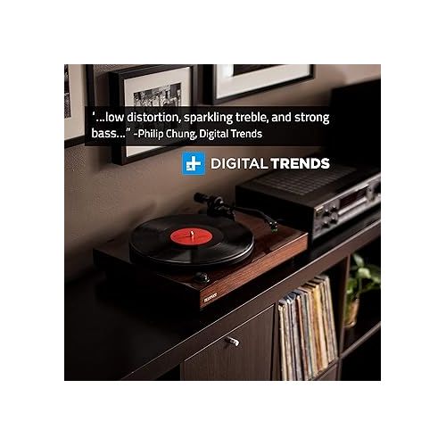  Fluance RT81 Elite High Fidelity Vinyl Turntable Record Player with Audio Technica AT95E Cartridge, Belt Drive, Built-in Preamp, Adjustable Counterweight, High Mass MDF Wood Plinth - Walnut