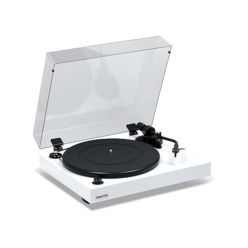  Fluance Reference RT82 High Fidelity Vinyl Turntable (White), PA10 Phono Preamp, Ai61 Powered 6.5