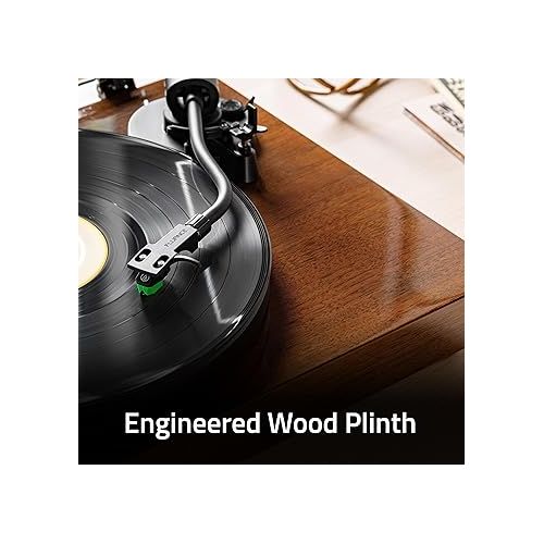  Fluance RT81+ Elite High Fidelity Vinyl Turntable Record Player, Audio Technica VM95E Cartridge, Anti-Resonant Platter, Acrylic Mat, Phono Preamp, Wood Plinth, Adjustable Isolation Feet - Piano White