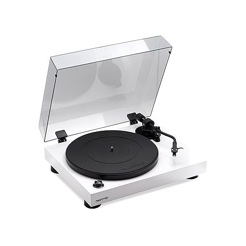  Fluance RT81 Turntable with AT95E Cartridge, Belt Drive, Built-in Preamp, Adjustable Counterweight - Piano White