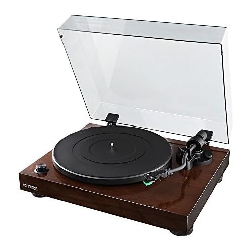  [아마존베스트]Fluance Elite High Fidelity Vinyl Turntable Record Player with Audio Technica AT95E Cartridge, Belt Drive, Built-in Preamp, Adjustable Counterweight, Solid Wood Plinth - Walnut (RT
