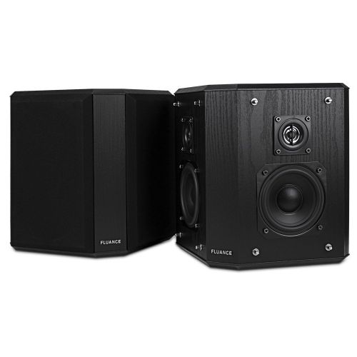  Fluance SXBP2 Home Theater Bipolar Surround Sound Speakers (Black Ash)