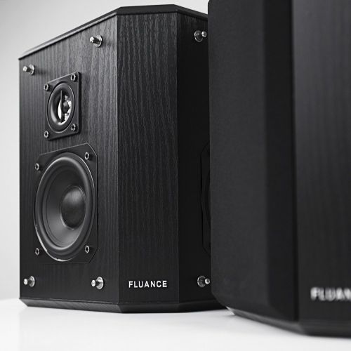  Fluance SXBP2 Home Theater Bipolar Surround Sound Speakers (Black Ash)