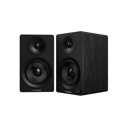  Fluance Ai40 Powered Two-Way 5 2.0 Bookshelf Speakers with 70W Class D Amplifier for Turntable, PC, HDTV & Bluetooth aptX Wireless Music Streaming (Black Ash)