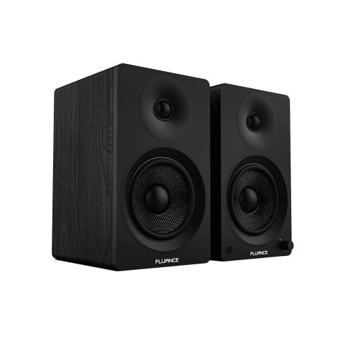  Fluance Ai40 Powered Two-Way 5 2.0 Bookshelf Speakers with 70W Class D Amplifier for Turntable, PC, HDTV & Bluetooth aptX Wireless Music Streaming (Black Ash)