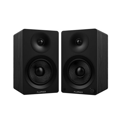  Fluance Ai40 Powered Two-Way 5 2.0 Bookshelf Speakers with 70W Class D Amplifier for Turntable, PC, HDTV & Bluetooth aptX Wireless Music Streaming (Black Ash)