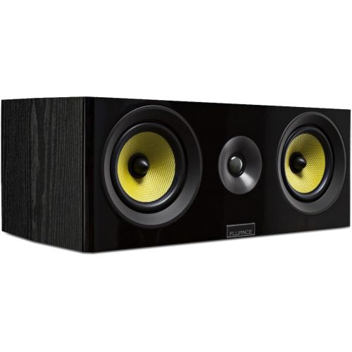  Fluance Signature HiFi 2-Way Center Channel Speaker for Enhanced Dialogue and Vocals in Home Theater Surround Sound Systems - Black Ash (HFC)