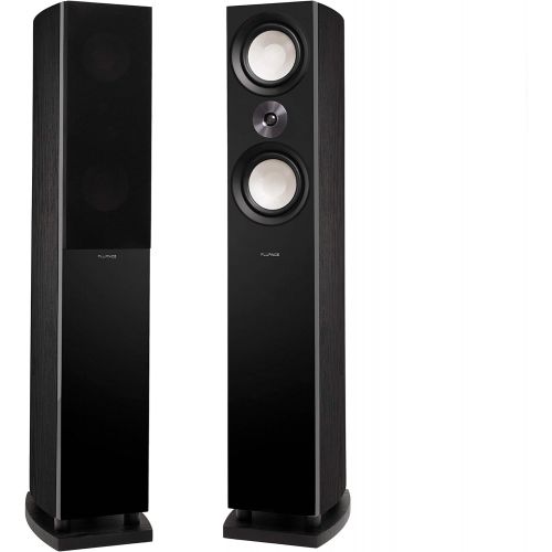  Fluance Reference High Performance 3-Way Floorstanding Loudspeakers with Down-Firing 8 Subwoofers for 2-Channel Stereo Listening or Home Theater System - Black Ash/Pair (XL8F)