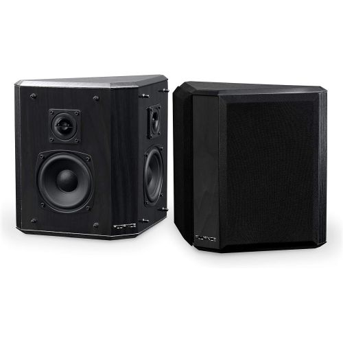  Fluance Elite High Definition 2-Way Bipolar Surround Speakers for Wide Dispersion Surround Sound in Home Theater Systems - Black Ash/Pair (SXBP2)