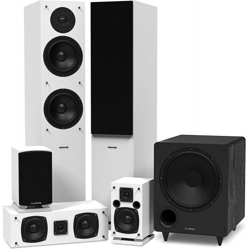  Fluance Elite Series Surround Sound Home Theater 5.1 Channel Speaker System including Three-way Floorstanding, Center Channel, Rear Surround Speakers and a DB10 Subwoofer - Walnut