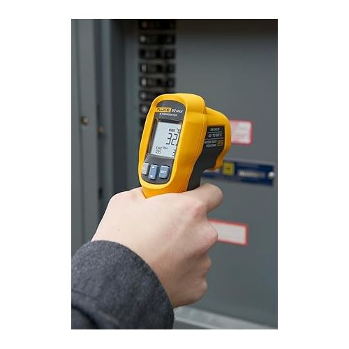  Fluke 62 Max Industrial Infrared Thermometer, -22 to +932 Degree F Range, Single Laser Targeting, 10:1 Distance To Spot Ratio, IP54 Rating, Includes 3 Year Warranty, (Not For Human Temp)