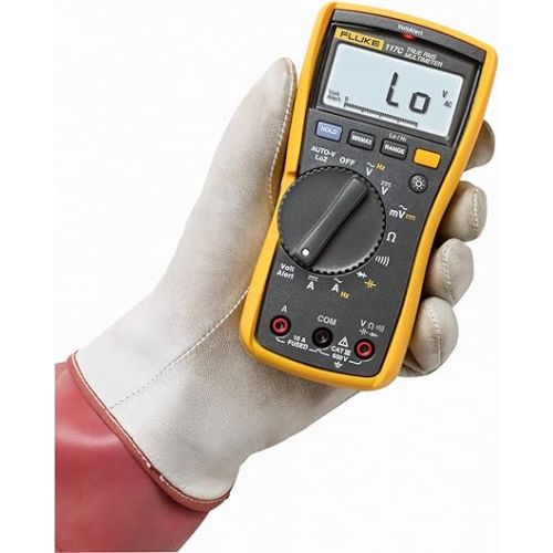  Fluke 117 Digital Multimeter, Non-Contact AC Voltage Detection, Measures Resistance/Continuity/Frequency/Capacitance/Min Max Average, Automatic AC/DC Voltage Selection, Low Impedance Mode