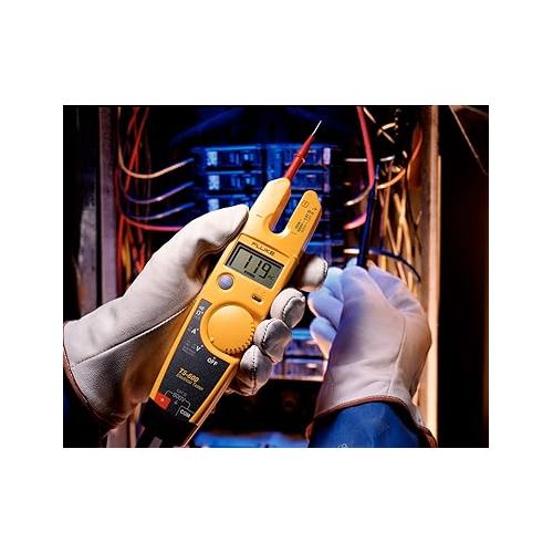  Fluke T5-600 Electrical Voltage, Continuity and Current Tester, Measures Up To 100 A Without Contact, Automatically Select AC/DC Voltage For Tests, Includes Detachable SlimReach Probe Tip